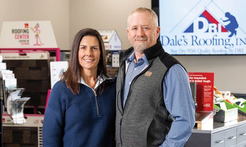Jennifer and Dale Rector with Dale's Roofing.