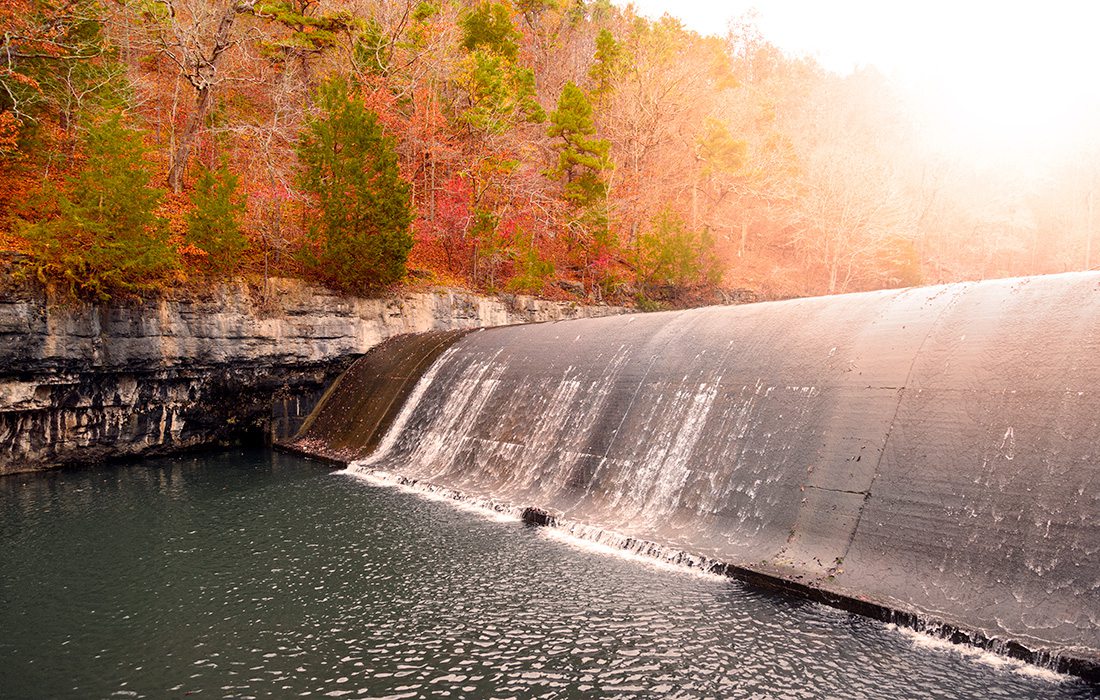 Noblett Lake dam along the Blue Buck Knob National Forest Scenic Byway