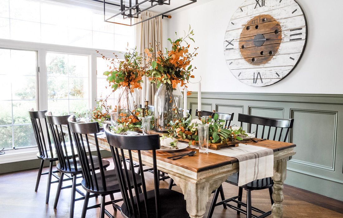 Fall tablescape design by Cassie Goodman and Sadie Lish of Clover Lane blog