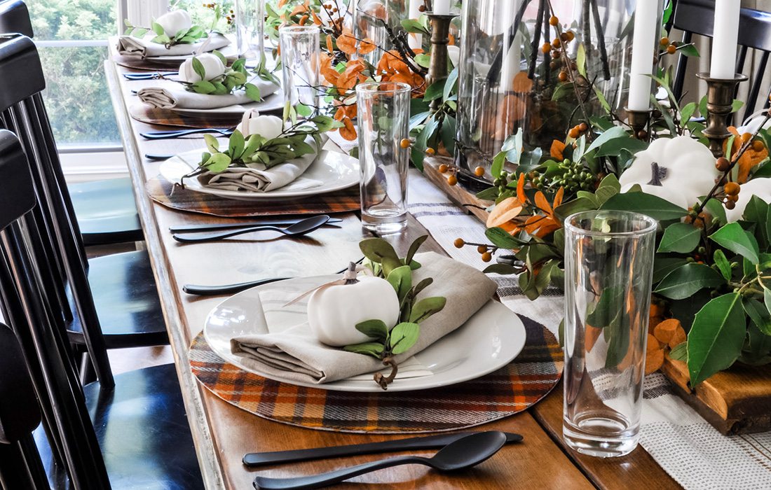 Fall tablescape design by Cassie Goodman and Sadie Lish of Clover Lane blog