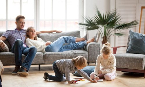 Family comfortable at home