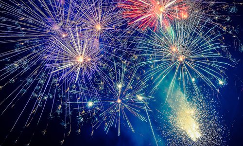 Fireworks in the night sky