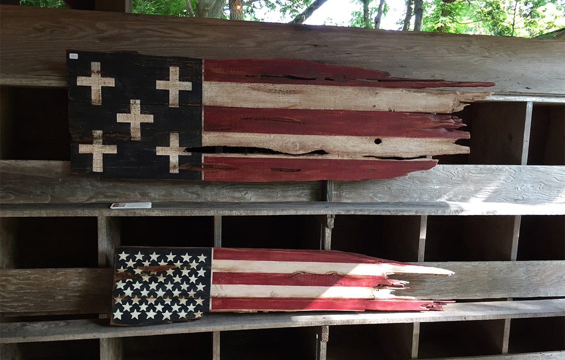 Wooden Flags Made by Local Artist Kristine Grippo in Springfield, MO