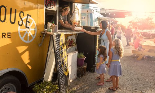 serving food out of a food truck