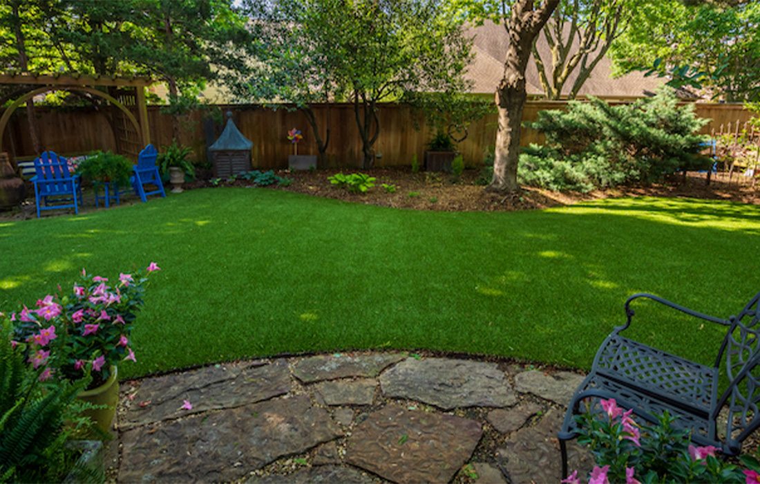 No more worrying about mowing the yard on the weekend with synthetic grass.