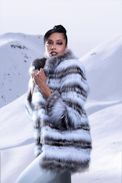 Christina Ford poses in fox fur photoshoot