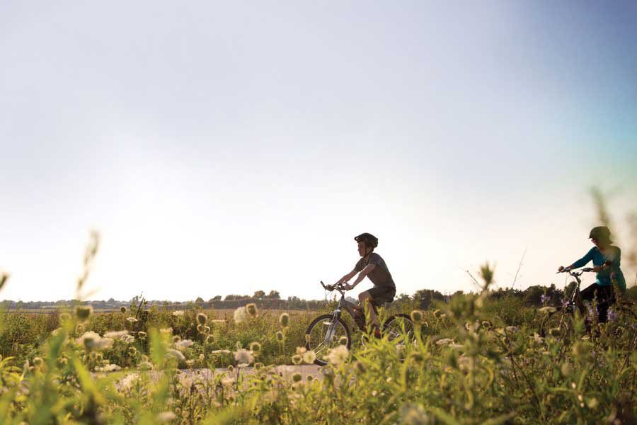 Biking on Galloway Creek Greenway Trail