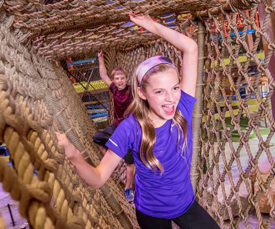 Tackle the treehouse obstacle at Fritz's Adventure.