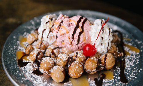 Bubble waffle sundae at The Funky Twig in Kimberling City MO