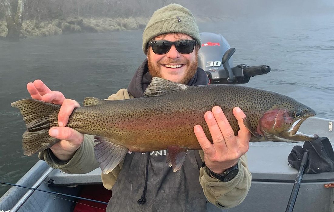 Mike Howell fishing during the winter season at Gaston's White River Resort.