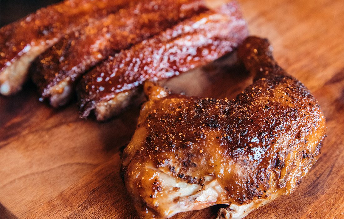 Rib and Smoked Chicken Plate from Gettin' Basted