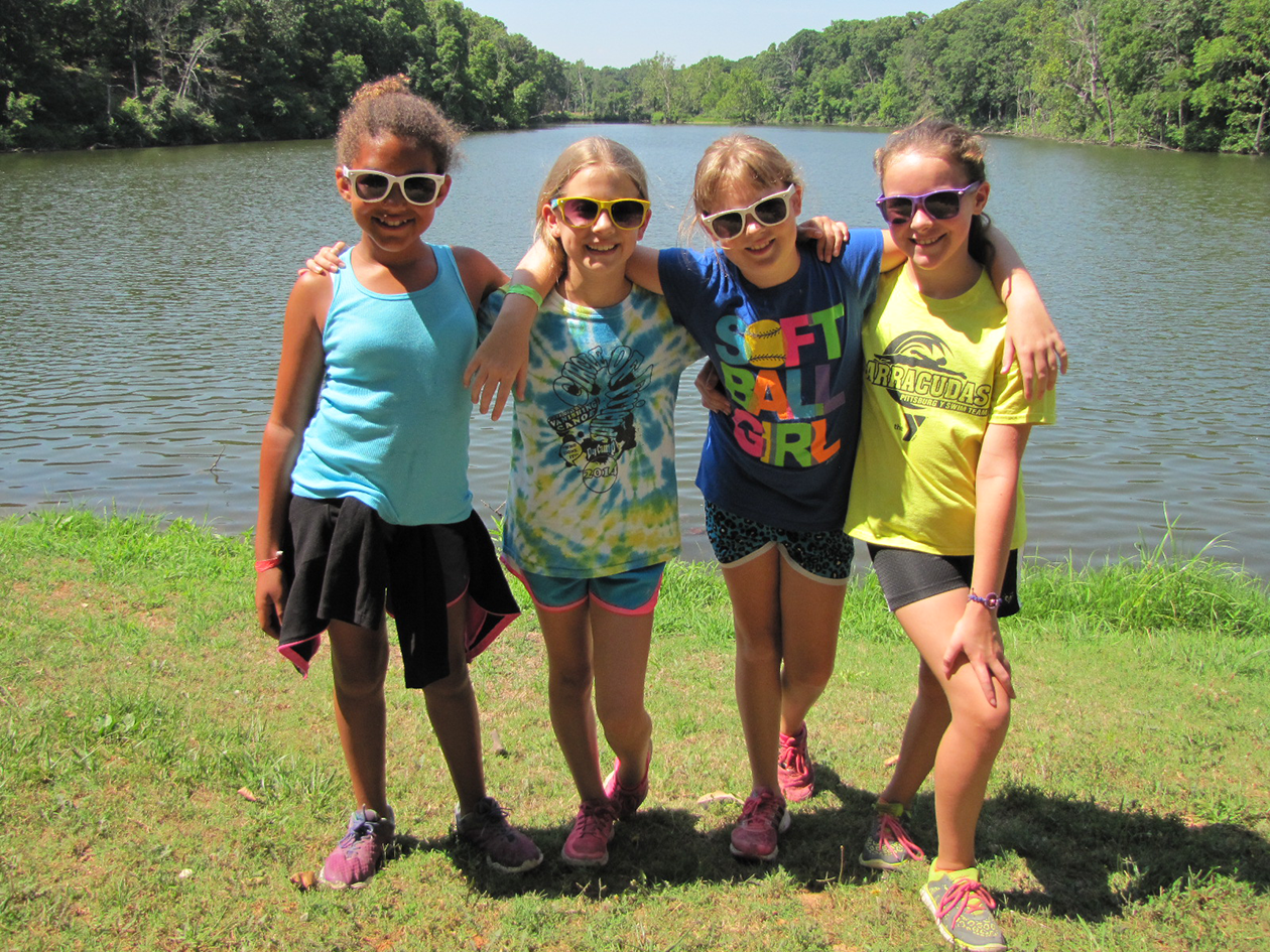 Group of Girl Scouts at summer camp