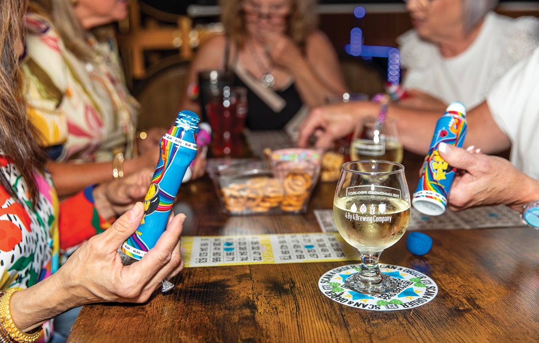 People playing Bingo at 4 By 4 Brewing in southwest Missouri.