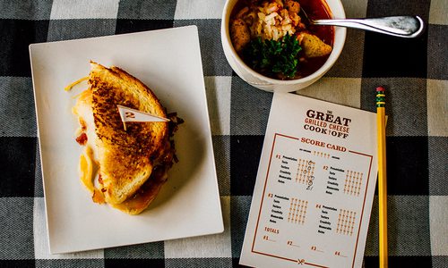 Grilled cheese and cook-off score card