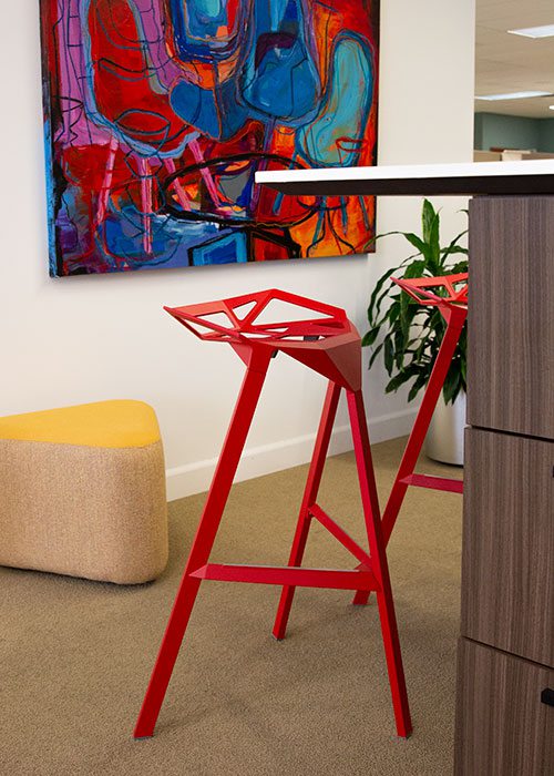 Red modern office color scheme