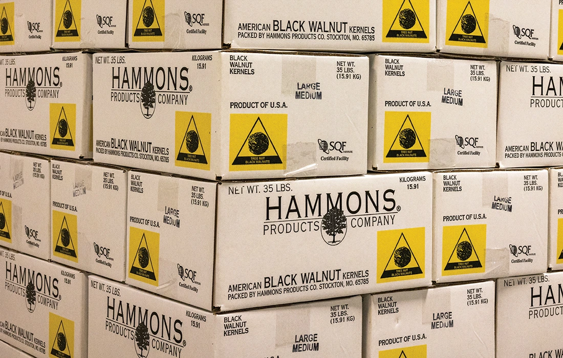 Hammons Black Walnuts boxes