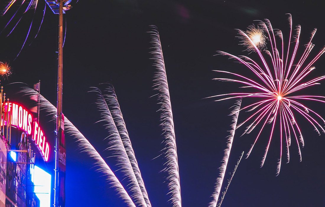 Fireworks over Hammons Field