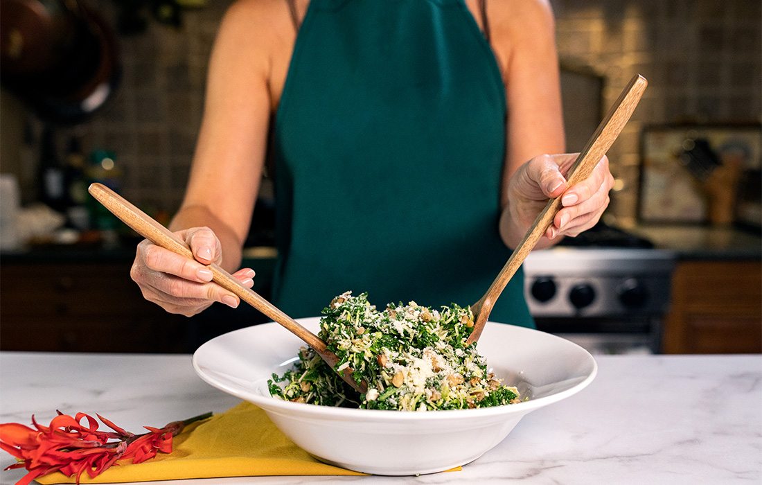 Black Walnut, Kale and Brussels Sprout Salad