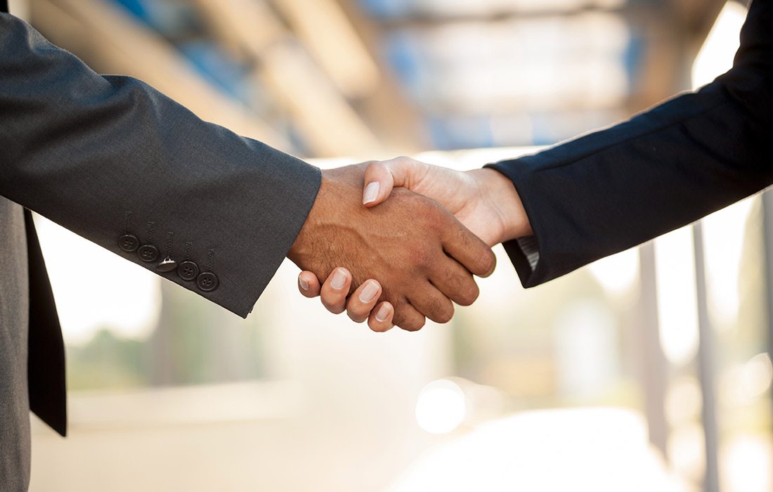 Shaking hands stock image