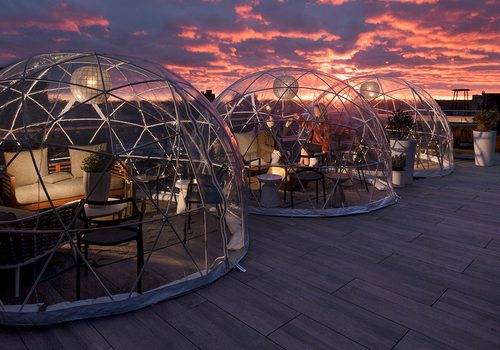 Heated igloos at Vantage in Springfield MO