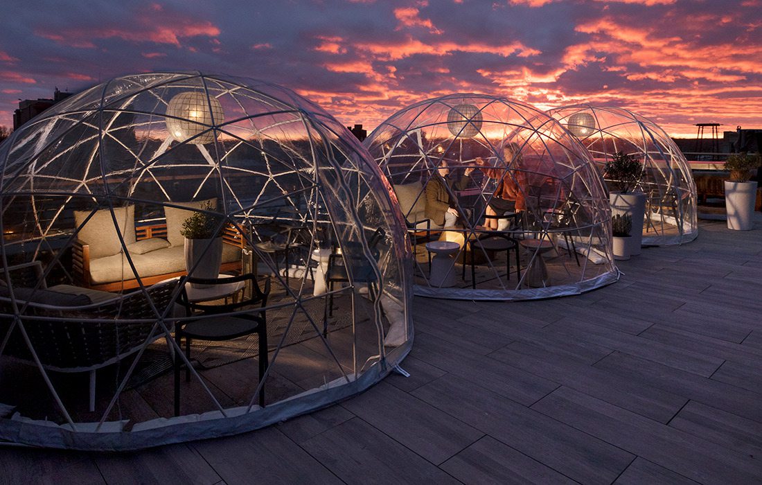 Igloos at Vantage Rooftop Lounge & Conservatory in Springfield MO