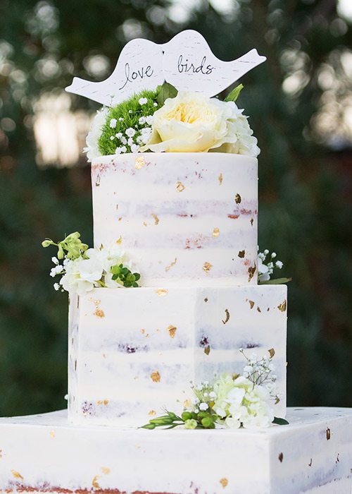 Hexagon-shaped wedding cake