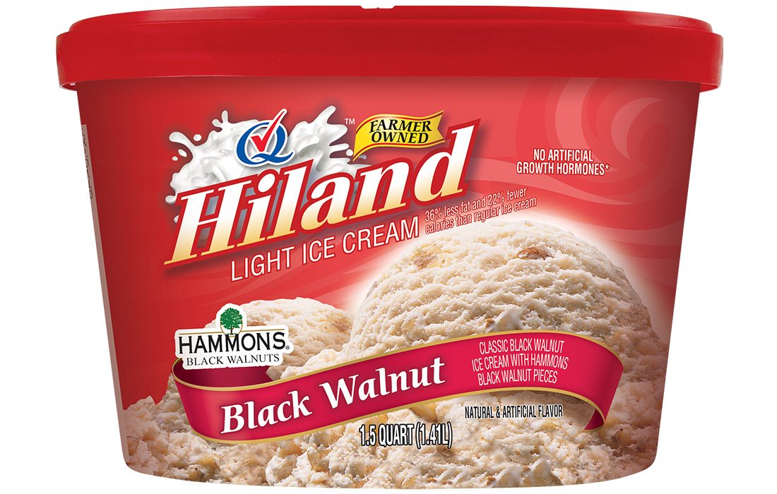 Hilland Dairy Ice Cream featuring Hammons Black Walnuts