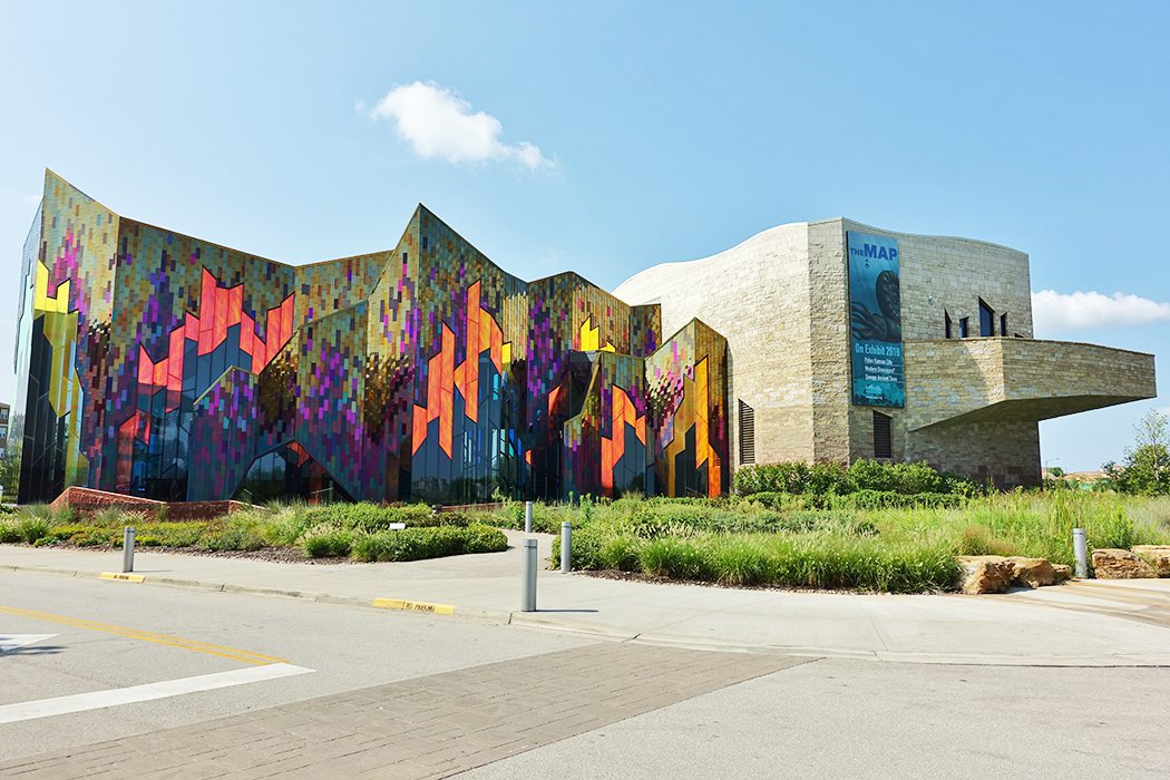 Museum at Prairiefire in Overland Park, Kansas on a sunny day