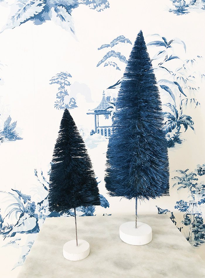 Blue Christmas tree display