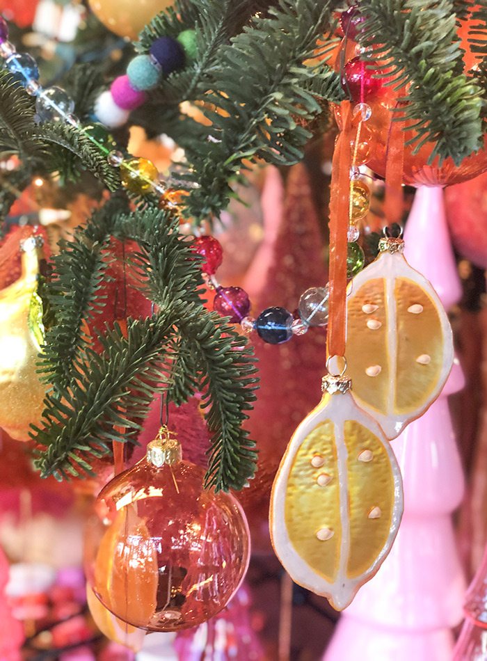 Citrus Christmas tree decor at The Thicket