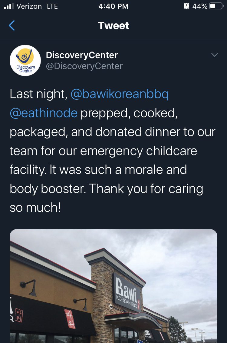 Discovery Center tweet