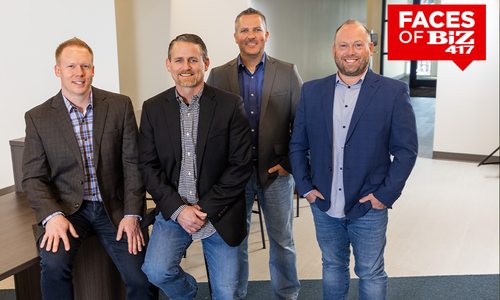 Chris Huels, President; Thomas Douglas, CEO; Brad Prost, Account Executive; Andy Whaley, Chief Growth Officer of JMARK in Springfield, MO