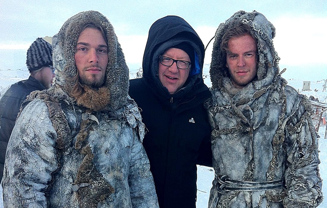 Joe Bauer in Iceland in 2013 with Wildling extras from Game of Thrones