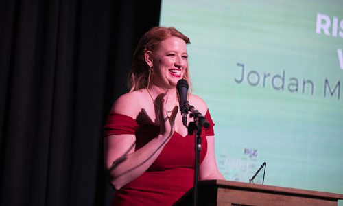Jordan McAdoo with Stitch Fix wins the Rising Star Award at the 2019 Excellence in Technology Awards.