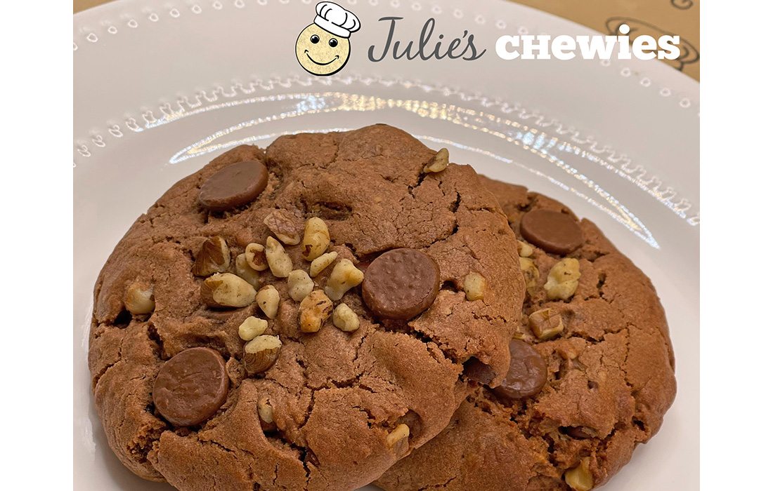 Triple chocolate black walnut cookies from Julie's Chewies.