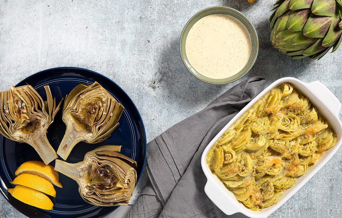 Artichoke dishes by Katie Baker