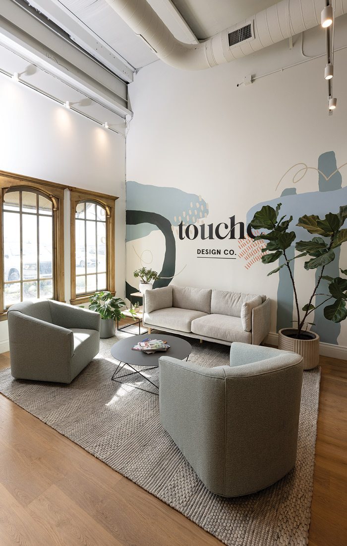Seating space at Touché Design Co.