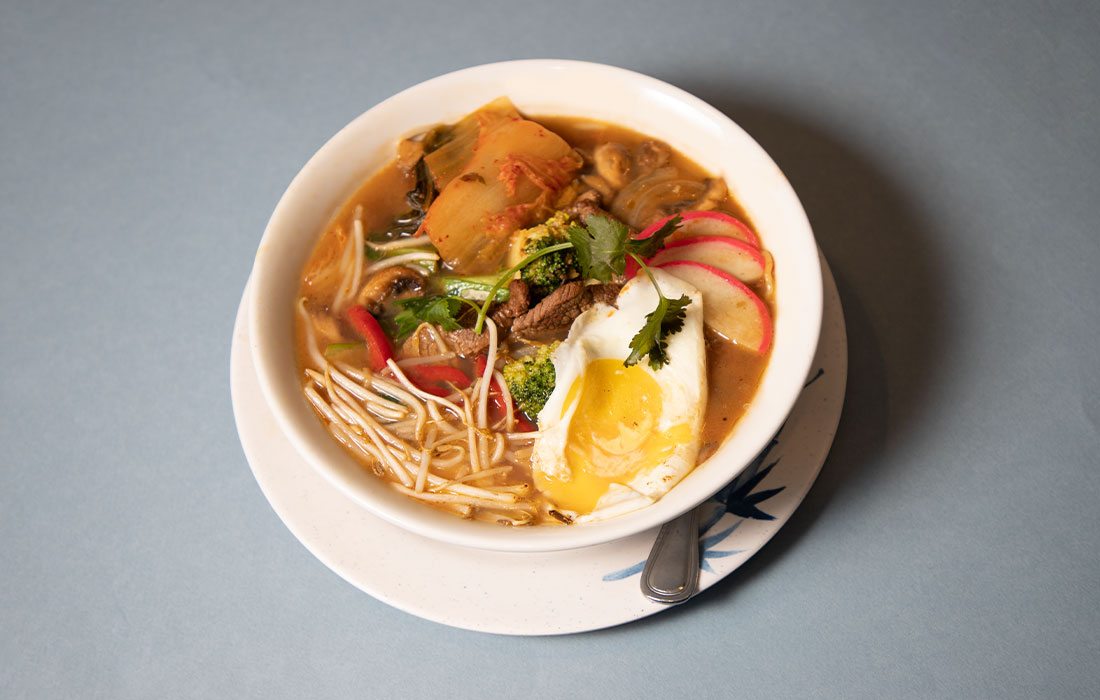 Beef Ramen Noodle Bowl from Leong’s Asian Diner