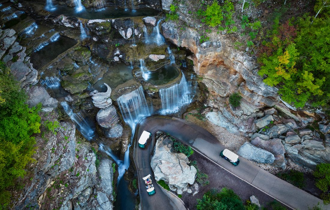 Lost Canyon Cave tour aerial photo