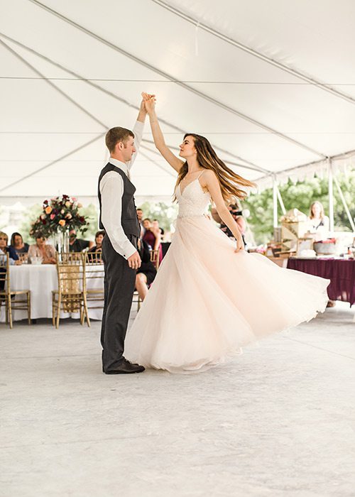 Lydia Jacobsen & Austin Phillips on their wedding day