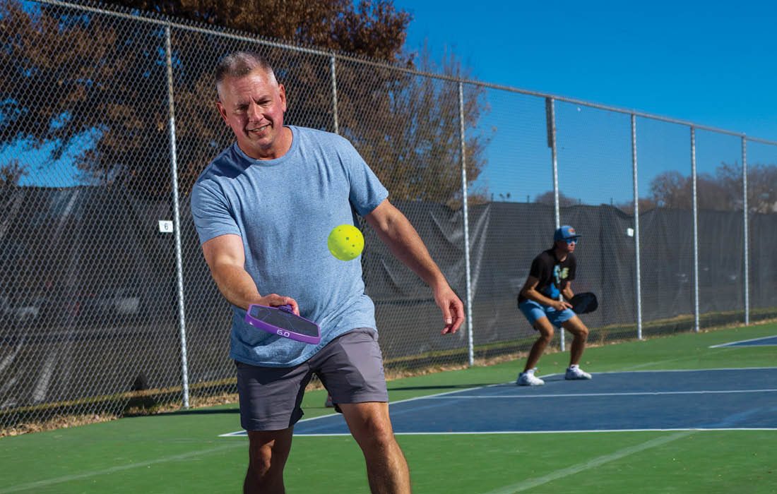Man playing pickleball in Springfield MO