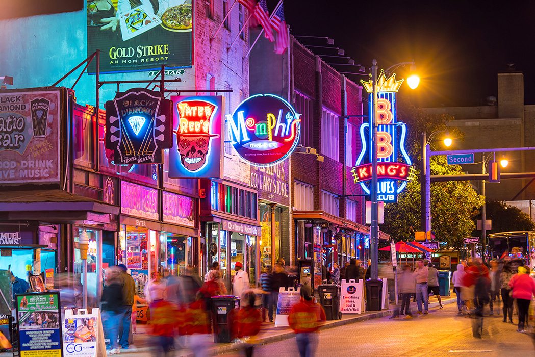 Colorful photo from downtown Memphis, Tennessee