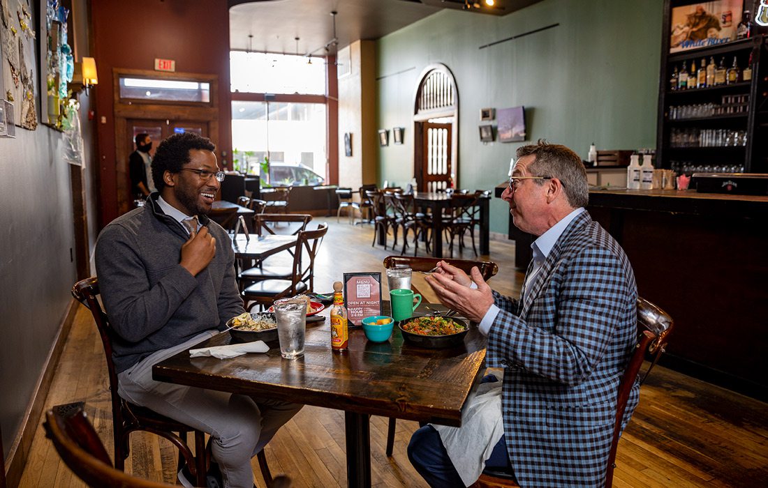 Tez Ward and Richard Ollis at Gailey's Breakfast Cafe