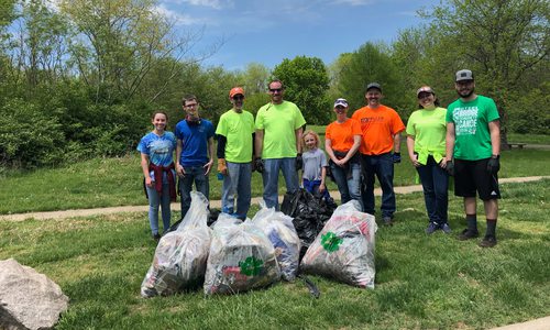 Miller Engineering team at stream clean-up