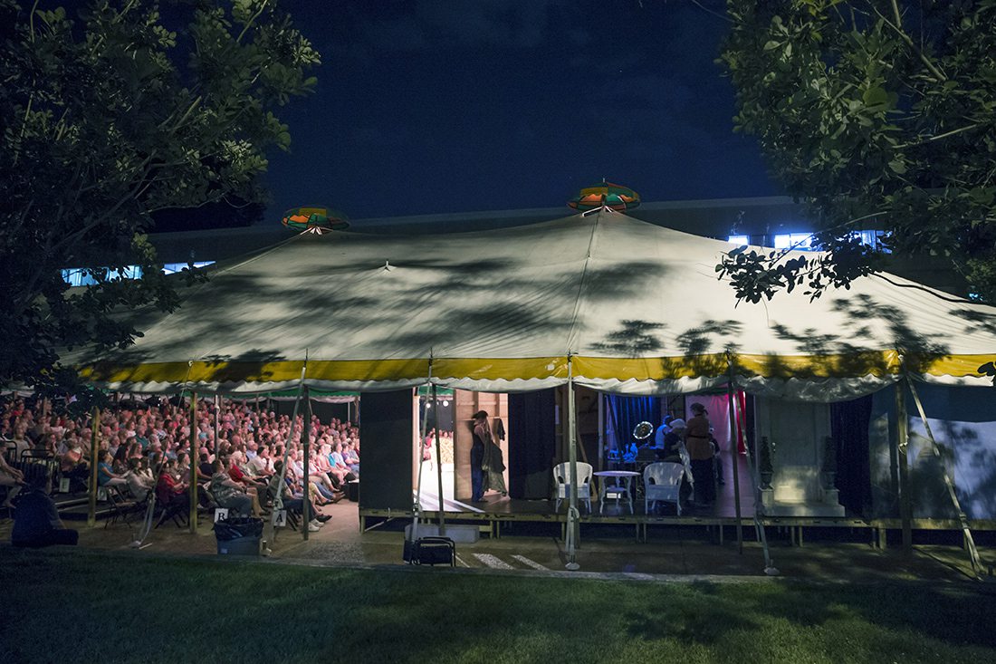 Attendants watch a theatre production by Missouri Tent Theatre at Missouri State University