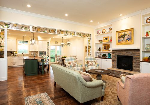 Living room modern craftsman style home in Lockwood MO