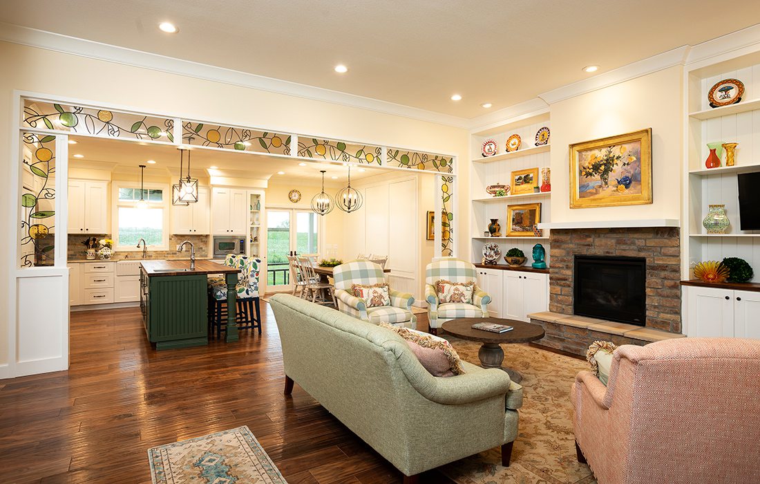 Living room modern craftsman style home in Lockwood MO