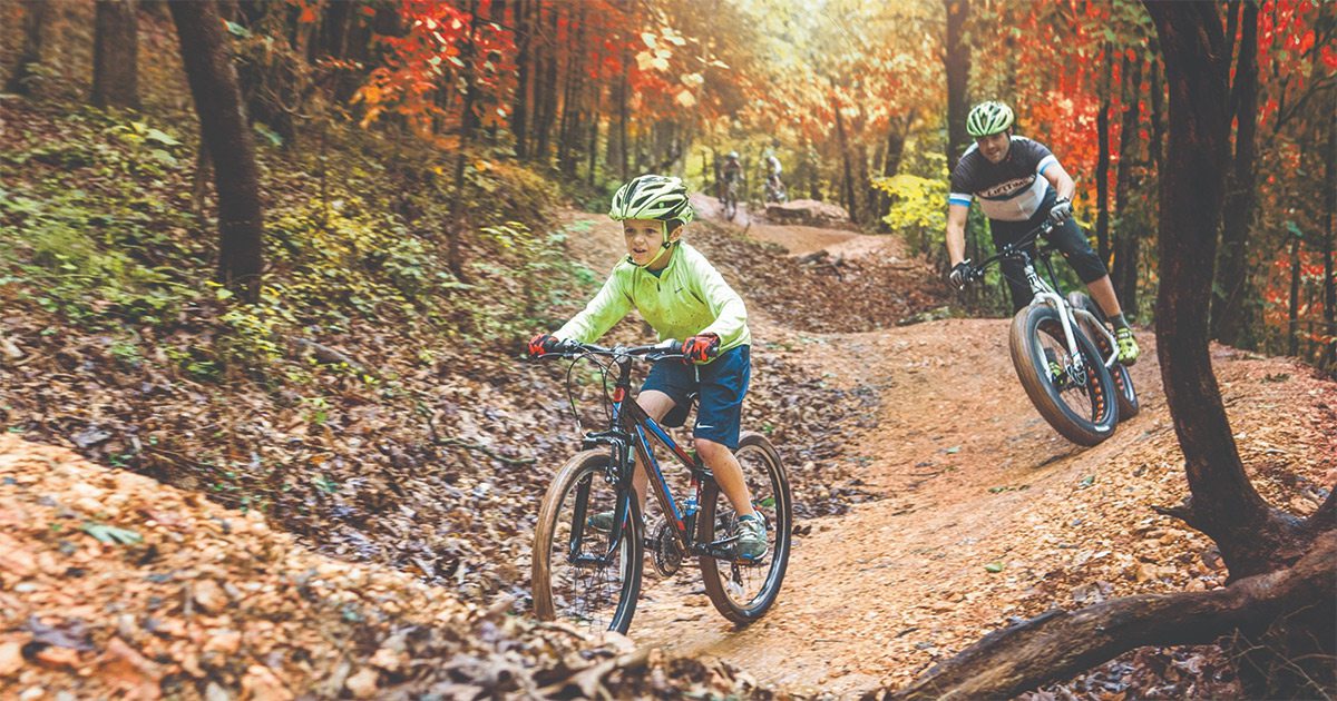 Mountain biking the in the fall