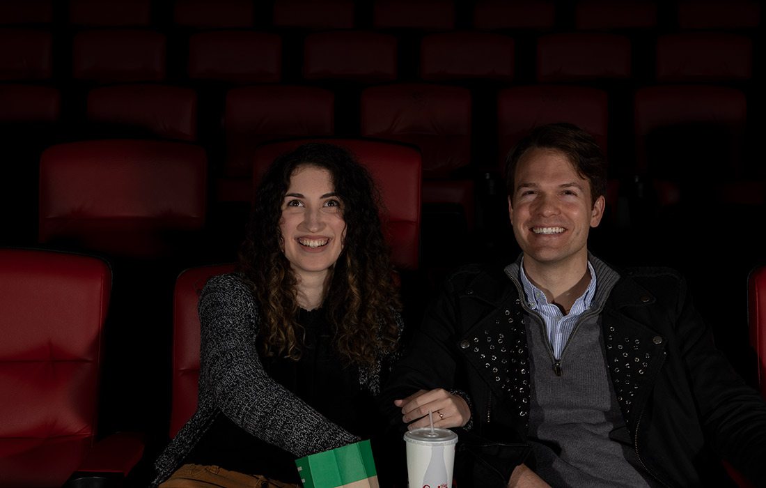 Couple at Moxie cinema