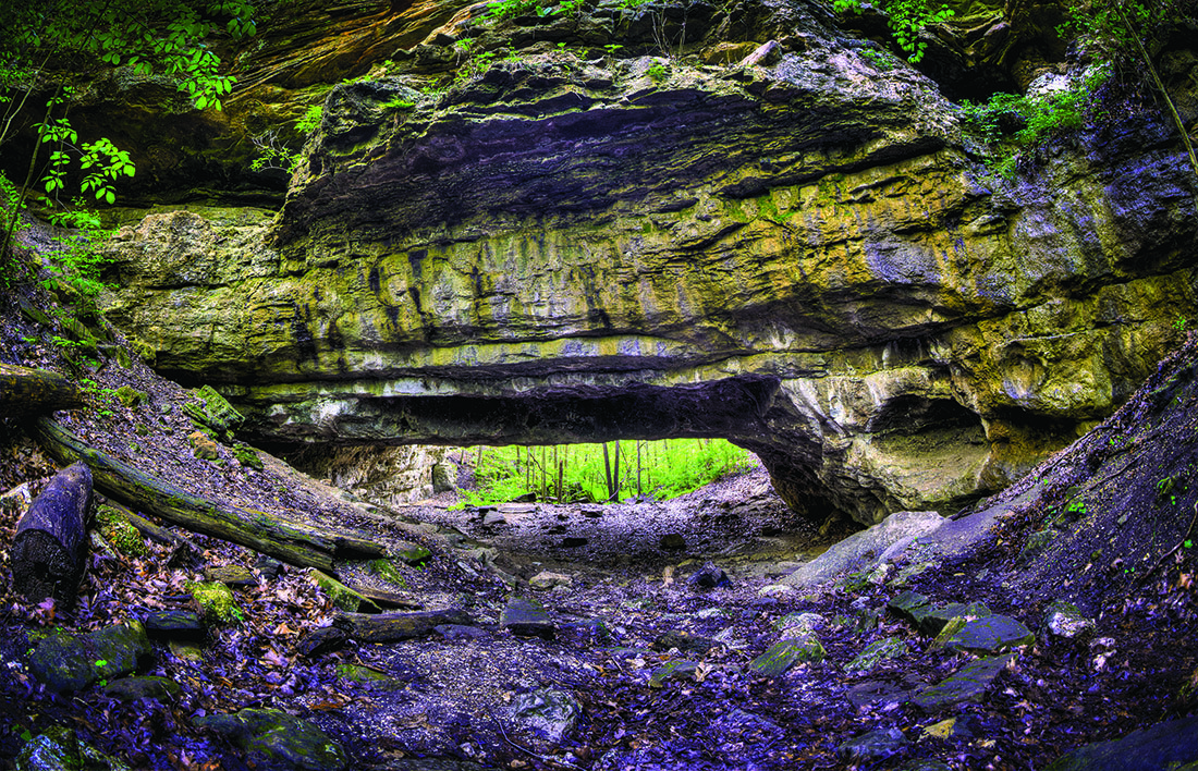 The natural rock bridge formation at Ha Ha Tonka.